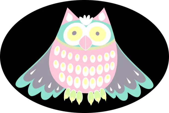 Colorful owl vector clip art