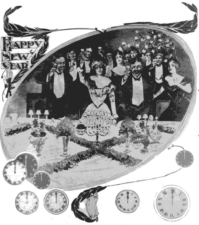 Happy New Year toast vector clip art