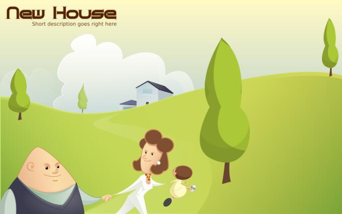 A walk with mother and father vector image