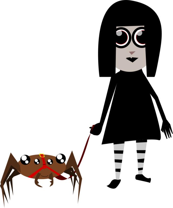 Pet spider girl vector image