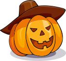 Halloween pumpkin with a sombrero vector drawing