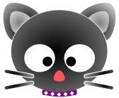 Cute cartoon cat portrait vector drawing