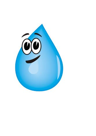 Smiling water droplet vector clip art