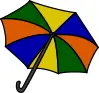 Multicolored vector illustration of an umbrella