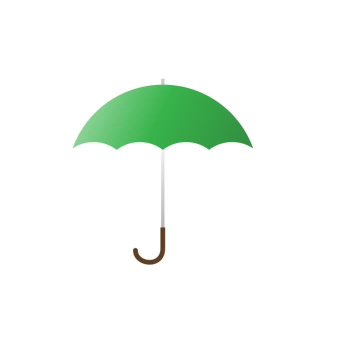 Vector illustration of green umbrella
