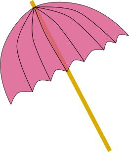Summer pink umbrella vector illustration