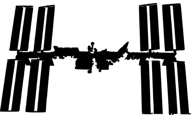 International Space Station silhouette vector drawing