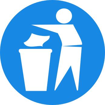 Dispose of rubbish in bin sign vector illustration