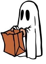 Ghost with brown bag vector image