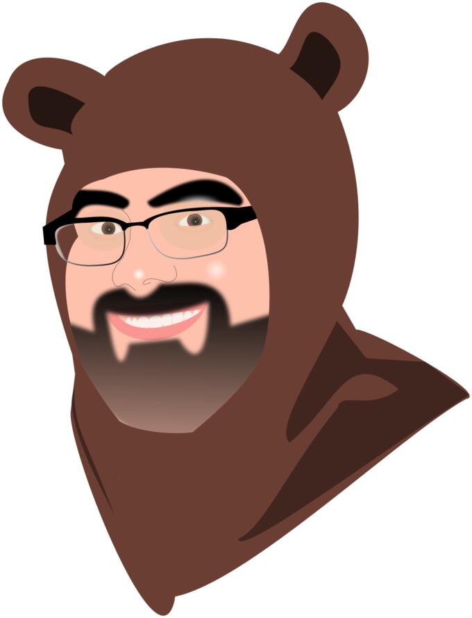 Man in bear costume vector illustration