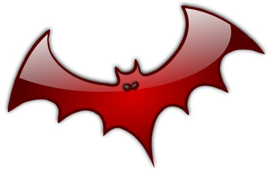 Red Halloween bat vector clip art
