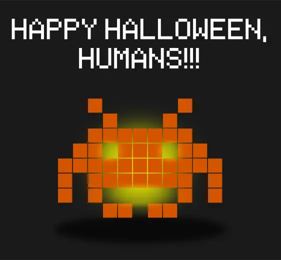 Space invaders pumpkin vector graphics