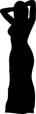 Silhouette vector illustration of lady in dress