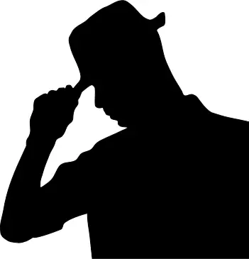 Silhouette vector image of Mman wearing hat