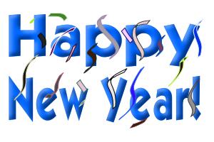 Happy New Year sign vector drawing
