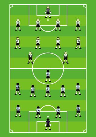 Soccer field and players vector image