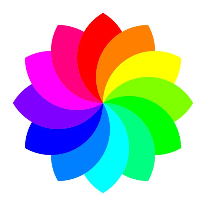 Colorful 12 petal flower vector illustration