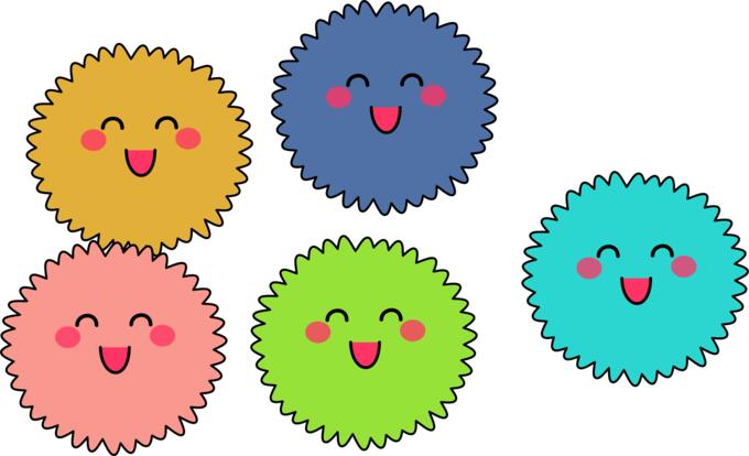 Colorful fuzzies vector clip art