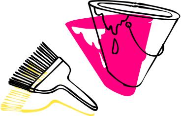 Paint and brush vector illustration