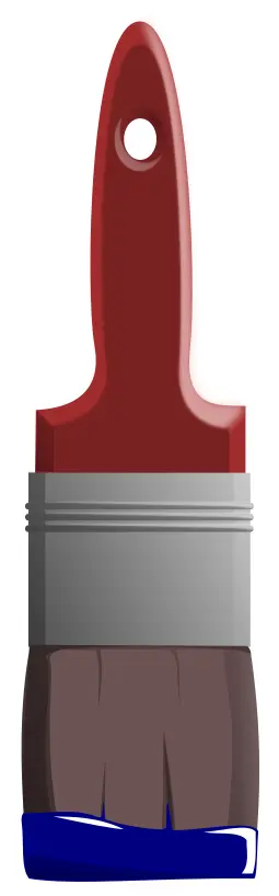 Paint brush with blue paint vector image