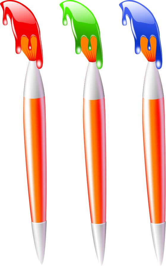 Three paint brushes vector image