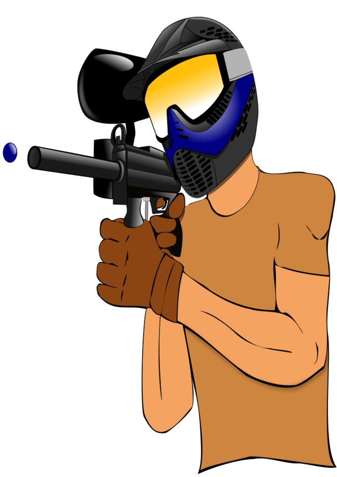 A paintball player vector drawing