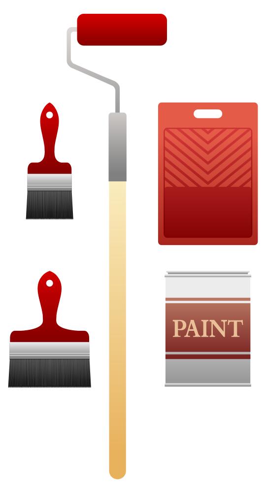 Paint set vector clip art