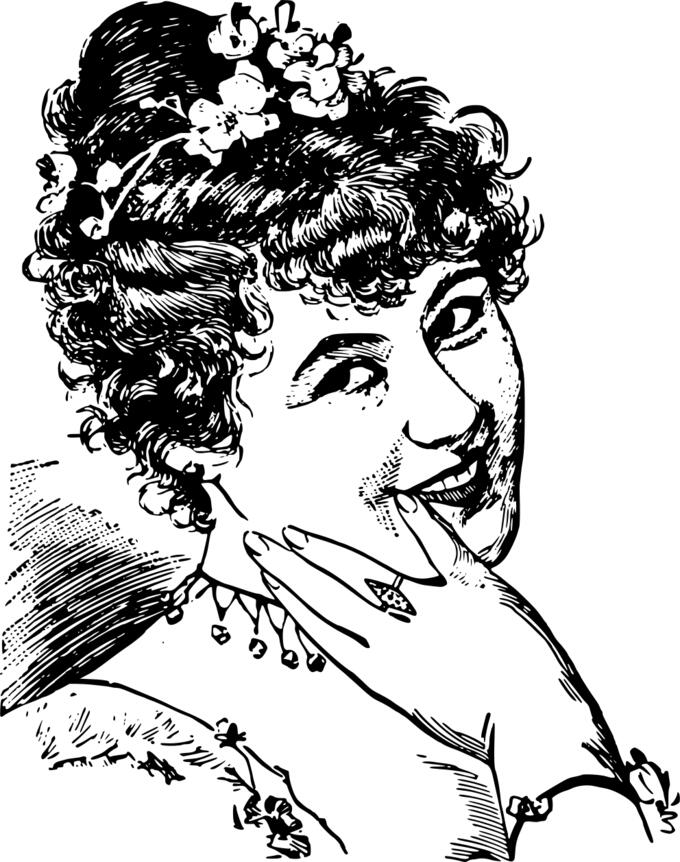 Happy classic lady vector image