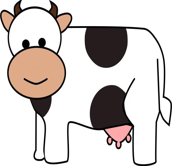 Color cartoon cow vector drawing