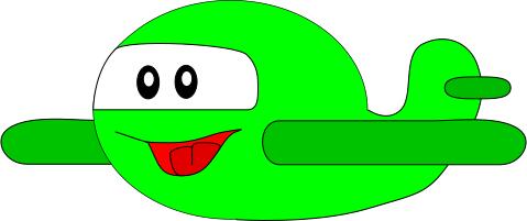 Happy green airplane vector graphics