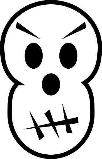 Angry Halloween skull vector clip art