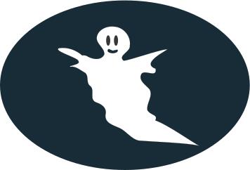 Ghost in oval silhouette vector image