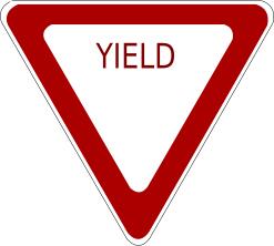 Yield traffic roadsign vector image