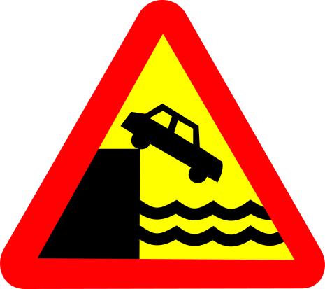 Danger quay road sign vector image