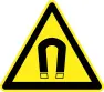 Strong magnetic field hazard warning sign vector image