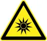 Strong Sun heat hazard warning sign vector image
