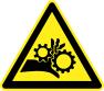 Mechanical crush hazard warning sign vector image