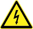Electricity hazard warning sign vector image