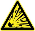 Explosives hazard warning sign vector image