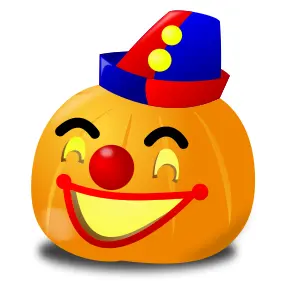 Clown pumpkin vector drawing