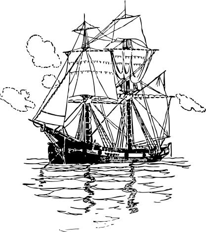 Snow brig ship vector image