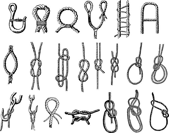Selection of marine seizings vector clip art