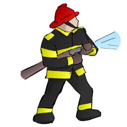 Firefighter vector drawing