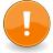 Vector drawing of exclamation mark in orange circle