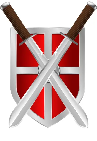swords and shield vector image