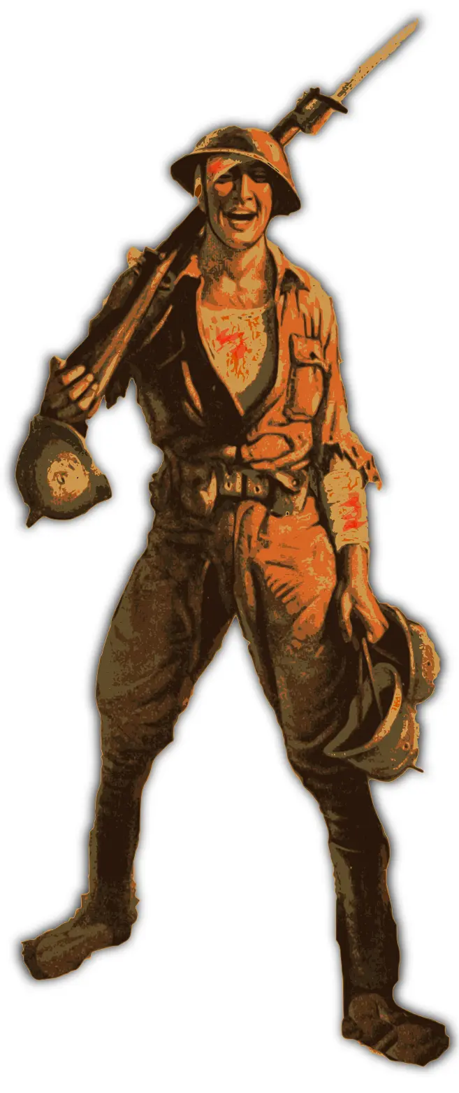 Vector image of soldier with rifle.