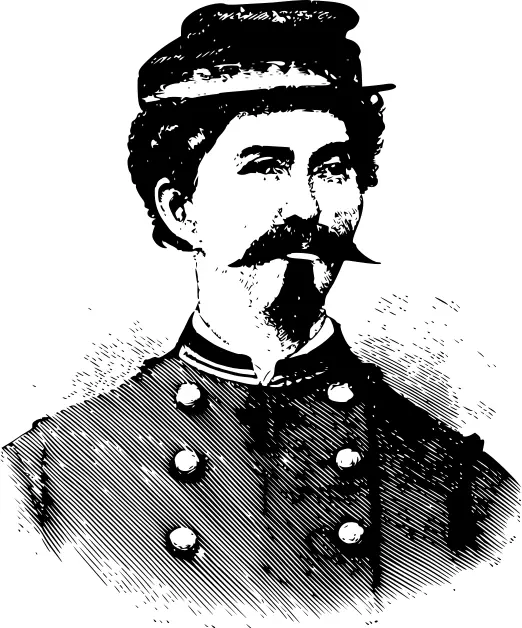Vector graphics of portrait of Civil War soldier