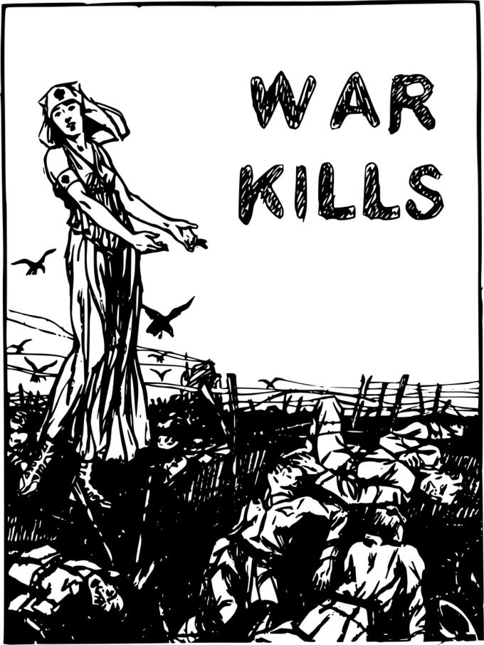 War kills poster vector drawing