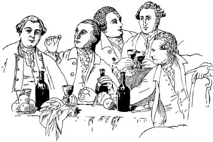 Men drinking in restaurant vector image
