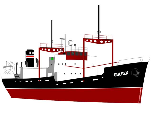 Soldek freight ship vector clip art